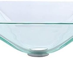 KRAUS GVS-901-19mm Aquamarine Square Clear Glass Vessel Sink