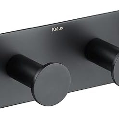 Kraus Elie Bathroom Robe and Towel Hook Rack with 4 Hooks, Matte Black Finish, KEA-18804MB