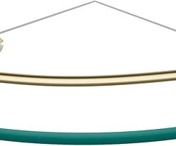Kraus Elie Glass Bathroom Corner Shower Shelf with Rail in Brushed Gold, KEA-18846BG