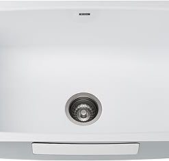 KRAUS KEU-14WHITE Pintura 16 Gauge Undermount Single Bowl Enameled Stainless Steel Kitchen Sink, 31 1/2-inch, White