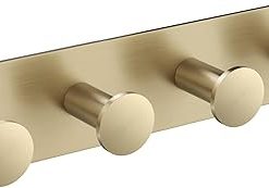 KRAUS Elie Bathroom Robe and Towel Rack with 4 Hooks in Brushed Gold, KEA-18804BG