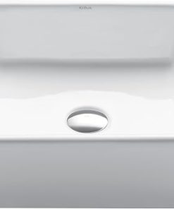 Kraus KCV-120 Square Ceramic Bathroom Sink, White