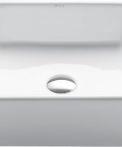 Kraus KCV-120 Square Ceramic Bathroom Sink, White