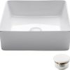 KRAUS Copper Brown Glass Bathroom Vessel Sink and Waterfall Faucet Combo Set with Matching Disk and Pop-Up Drain, Satin Nickel Finish 4