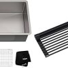 Kraus Multipurpose Workstation Sink Roll-Up Dish Drying Rack, Colander and Trivet in Green, KRM-11GR 3