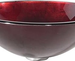 Irruption Red Glass Vessel Bathroom Sink with PU-MR Chrome