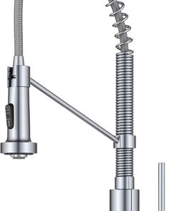 KRAUS Bolden Commercial Style 2-Function Single Handle Pull Down Kitchen Faucet in Chrome, KPF-1610CH (Pack of 1)