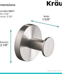 Kraus Elie Bathroom Robe and Towel Hook, Brushed Nickel Finish, KEA-18801BN 2