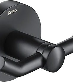 Kraus Elie Bathroom Robe and Towel Double Hook, Matte Black Finish, KEA-18802MB