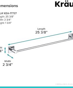 KRAUS Ventus 24-inch Bathroom Towel Bar, Chrome Finish, KEA-17737CH 2