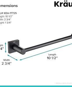 KRAUS Ventus Bathroom Towel Bar, Matte Black Finish, KEA-17725MB 2