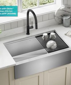 Kraus Kore 33-Inch Rounded Farmhouse Workstation with In Sink Dish Drying Rack, Stainless Steel Kitchen Sink, KWF210-33 2