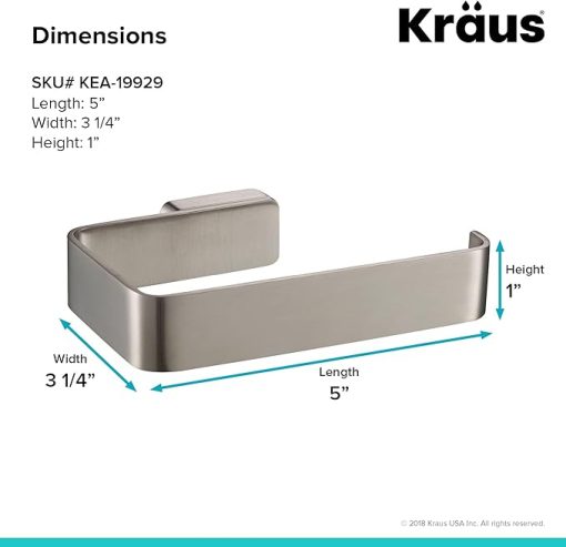 KRAUS Stelios Bathroom Toilet Paper Holder, Brushed Nickel Finish, KEA-19929BN - Image 2
