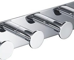 Kraus Elie Bathroom Robe and Towel Hook Rack with 4 Hooks, Chrome Finish, KEA-18804CH