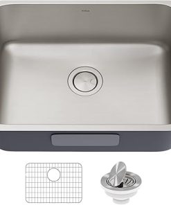 KRAUS Dex 25-inch Undermount 16 Gauge Stainless Steel Single Bowl Kitchen Sink, KA1US25B