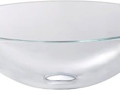 Kraus GV-100-SN Crystal Clear Glass Vessel Sink with PU-MR, Satin Nickel
