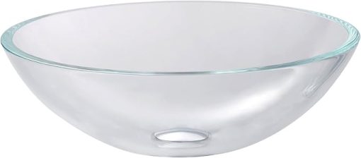 Kraus GV-100-SN Crystal Clear Glass Vessel Sink with PU-MR, Satin Nickel - Image 2