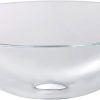Kraus GV-100-SN Crystal Clear Glass Vessel Sink with PU-MR, Satin Nickel