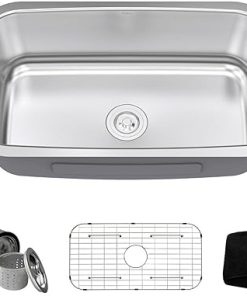 Stainless Steel 16 Gauge Undermount 31.5" Single Bowl Kitchen Sink