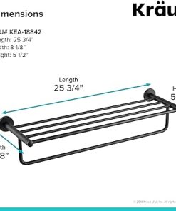 KRAUS Elie Bathroom Shelf with Towel Bar, Matte Black Finish, KEA-18842MB 2