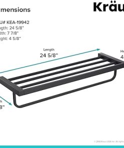 KRAUS Stelios Bathroom Shelf with Towel Bar, Matte Black Finish, KEA-19942MB 2