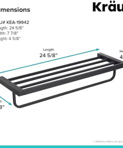 KRAUS Stelios Bathroom Shelf with Towel Bar, Matte Black Finish, KEA-19942MB 2