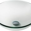 KRAUS Viva™ Round White Porcelain Ceramic Vessel Bathroom Sink, 15 3/4 in. D x 5 3/8 in. H, KCV-205GWH 4
