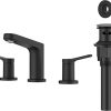 KRAUS Indy Single Handle Vessel Bathroom Faucet and Pop Up in Matte Black, KVF-1400MB-PU-10MB 3