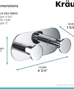 Kraus Elie Bathroom Robe and Towel Double Hook, Chrome Finish, KEA-18803CH 2