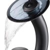 KRAUS Indy Single Handle Basin Bathroom Faucet in Spot Free Stainless Steel/Matte Black and Pop Up Drain with Overflow, KBF-1401SFSMB-PU-11MB 4
