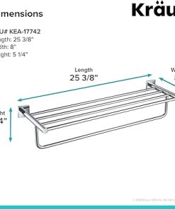 KRAUS Ventus Bathroom Shelf with Towel Bar, Chrome Finish, KEA-17742CH 2