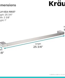 KRAUS Stelios 24-inch Bathroom Towel Bar, Brushed Nickel Finish, KEA-19937BN 2