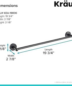 KRAUS Elie 18-inch Bathroom Towel Bar, Matte Black Finish, KEA-18836MB 2