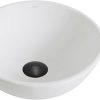 KRAUS Viva™ Round White Porcelain Ceramic Vessel Bathroom Sink, 15 3/4 in. D x 4 3/4 in. H, KCV-201GWH 3