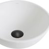 KRAUS Viva™ Round White Porcelain Ceramic Vessel Bathroom Sink with Pop-Up Drain, 15 3/4 in. D x 4 3/4 in. H, KCV-201GWH 3