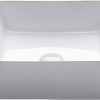 KRAUS Viva™ Round White Porcelain Ceramic Vessel Bathroom Sink with Pop-Up Drain, 15 3/4 in. D x 4 3/4 in. H, KCV-201GWH 4
