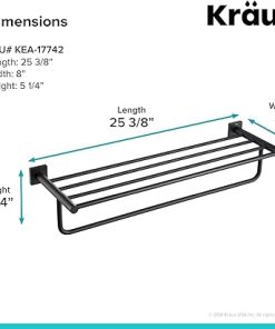 KRAUS Ventus Bathroom Shelf with Towel Bar, Matte Black Finish, KEA-17742MB 2