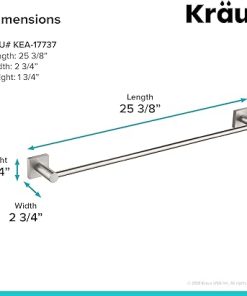 KRAUS Ventus 24-inch Bathroom Towel Bar, Brushed Nickel Finish, KEA-17737BN 2