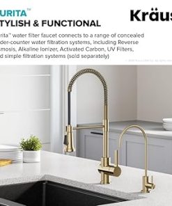 KRAUS Purita 100% Lead-Free Kitchen Water Filter Faucet in Brushed Gold, FF-100BG (Pack of 4) 2