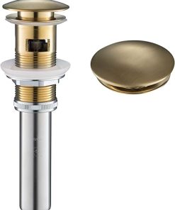 KRAUS Pop-Up Drain with Overflow in Brushed Gold, PU-11BG