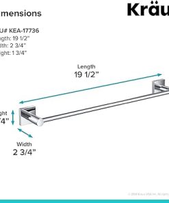 KRAUS Ventus 18-inch Bathroom Towel Bar, Chrome Finish, KEA-17736CH 2