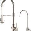 KRAUS Bolden Touchless Sensor Pull-Down Kitchen Faucet Bundle with PuritaTM Single Handle Drinking Water Filter Faucet, Brushed Brass/Matte Black 3