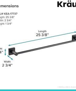 KRAUS Ventus 24-inch Bathroom Towel Bar, Matte Black Finish, KEA-17737MB 2