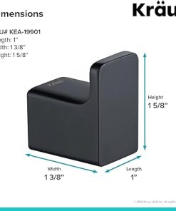 Kraus Stelios Bathroom Robe and Towel Hook, Matte Black Finish, KEA-19901MB 2