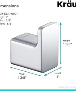Kraus Stelios Bathroom Robe and Towel Hook, Chrome Finish, KEA-19901CH 2