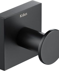 Kraus Ventus Bathroom Robe and Towel Hook, Matte Black Finish, KEA-17701MB