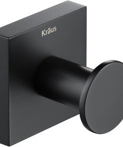 Kraus Ventus Bathroom Robe and Towel Hook, Matte Black Finish, KEA-17701MB