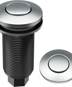 KRAUS Garbage Disposal Air Switch Kit in Chrome with Push Button, AC Adapter, Power Cord, and Air Tube Included, KWDA-100CH
