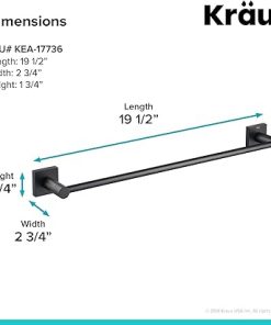 KRAUS Ventus 18-inch Bathroom Towel Bar, Matte Black Finish, KEA-17736MB 2