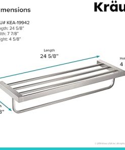 KRAUS Stelios Bathroom Shelf with Towel Bar, Brushed Nickel Finish, KEA-19942BN 2